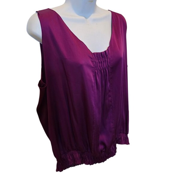 Apostrophe Purple Sleeveless V Neck Blouse Size XL - Picture 4 of 8